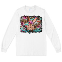 White happy easter bunny western background Long Sleeve Tee - Jasminsmagicworld