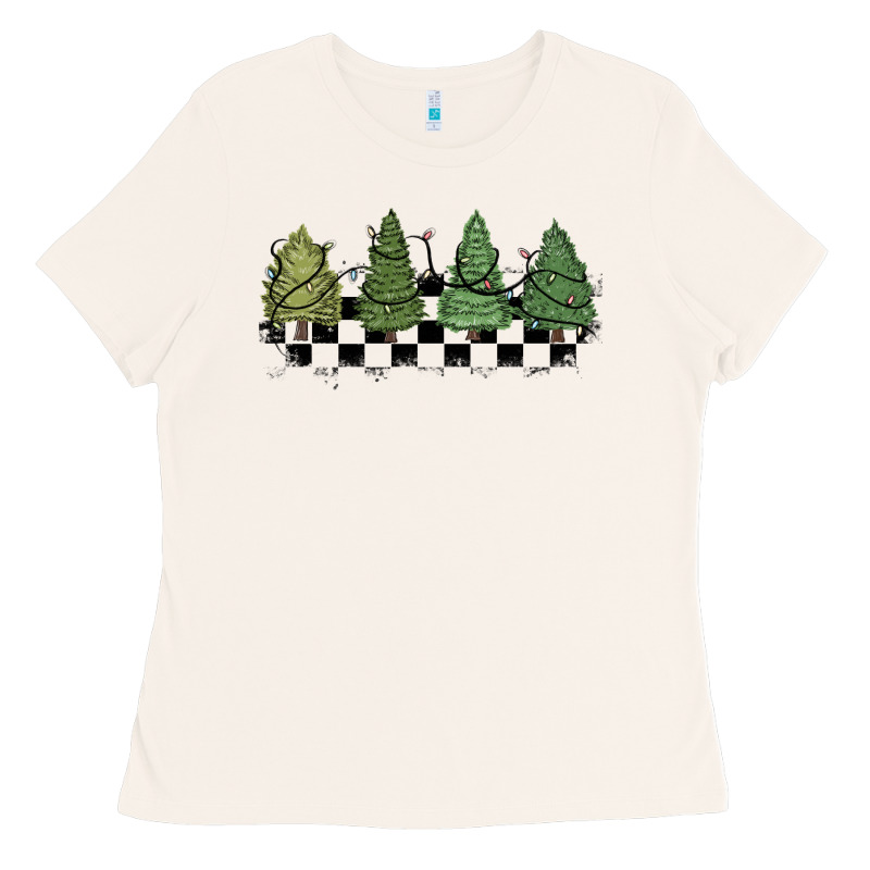 Christmas Checkered Trees Ladies Tee by MaliasSmallBusiness | Teevron