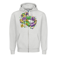 Dove Grey mardi gras lips Zipper Hoodie - MaliasSmallBusiness