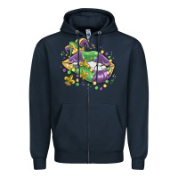 Navy mardi gras lips Zipper Hoodie - MaliasSmallBusiness