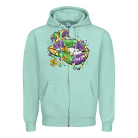 Seafoam mardi gras lips Zipper Hoodie - MaliasSmallBusiness