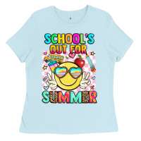 Baby Blue school's out for summer Ladies Tee - JahusDesignShop