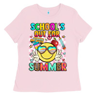 Bubblegum Pink school's out for summer Ladies Tee - JahusDesignShop