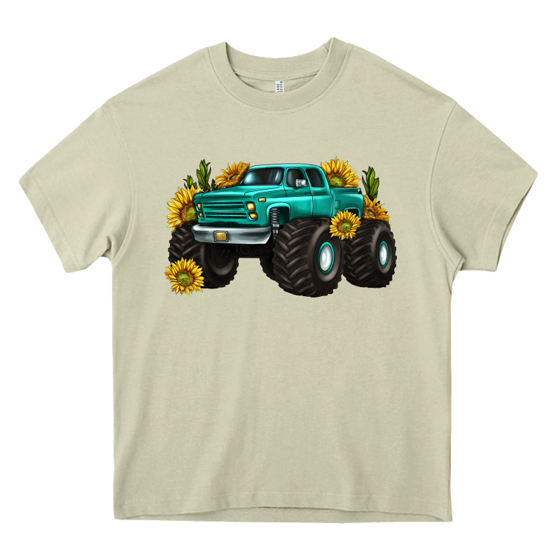 Monster Truck With Sunflower Western Heavy Core Tee by texasbilliewilder | Teevron