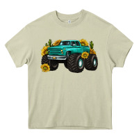 Mossy monster truck with sunflower western Heavy Core Tee - texasbilliewilder