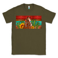Army Green aztec horse cactus and sunflowers license plate template Classic Tee - Artiststas