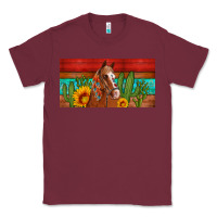 Burgundy aztec horse cactus and sunflowers license plate template Classic Tee - Artiststas