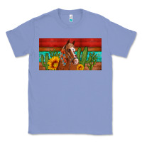 Colony Blue aztec horse cactus and sunflowers license plate template Classic Tee - Artiststas