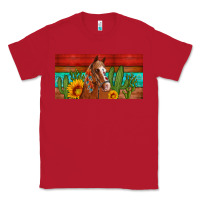 Red aztec horse cactus and sunflowers license plate template Classic Tee - Artiststas