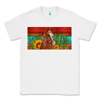 White aztec horse cactus and sunflowers license plate template Classic Tee - Artiststas