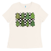 Bone checkered trees Ladies Tee - MaliasSmallBusiness