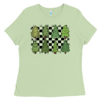 Matcha checkered trees Ladies Tee - MaliasSmallBusiness