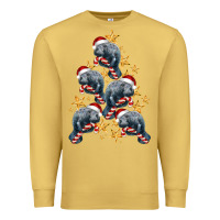 Antique Gold Christmas Tree With Manatee Premium Sweatshirt - LillyAllenDesigns