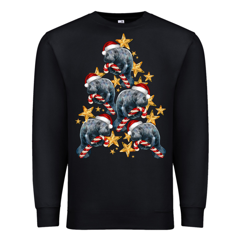 Christmas Tree With Manatee Premium Sweatshirt by LillyAllenDesigns | Teevron
