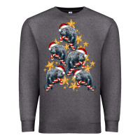Charcoal Heather Christmas Tree With Manatee Premium Sweatshirt - LillyAllenDesigns