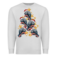 Dove Grey Christmas Tree With Manatee Premium Sweatshirt - LillyAllenDesigns