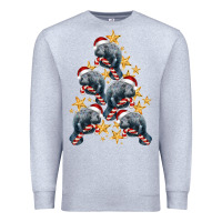 Heather Grey Christmas Tree With Manatee Premium Sweatshirt - LillyAllenDesigns