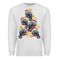 Oatmeal Heather Christmas Tree With Manatee Premium Sweatshirt - LillyAllenDesigns