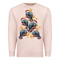 Pale Pink Christmas Tree With Manatee Premium Sweatshirt - LillyAllenDesigns