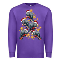 Purple Christmas Tree With Manatee Premium Sweatshirt - LillyAllenDesigns
