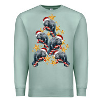 Seafoam Christmas Tree With Manatee Premium Sweatshirt - LillyAllenDesigns