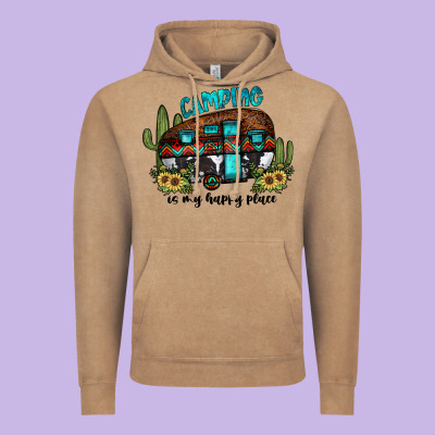Camping Is My Happy Place2 Vintage Hoodie Designed By Jahusdesignshop