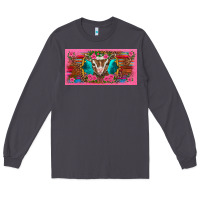 Smoke western baby boer goat pink flowers serape leopard pink glitter patter Long Sleeve Tee - BarkalooDesign