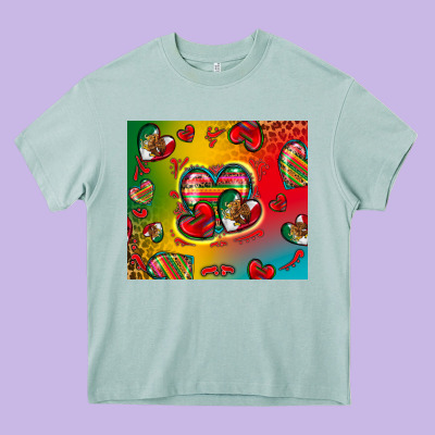 Mexico Hearts Heavy Core Tee Designed By Zillion Design Studio