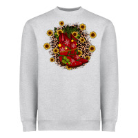Heather Grey boots wood slice ornament Heavyweight Sweatshirt - JahusDesignShop
