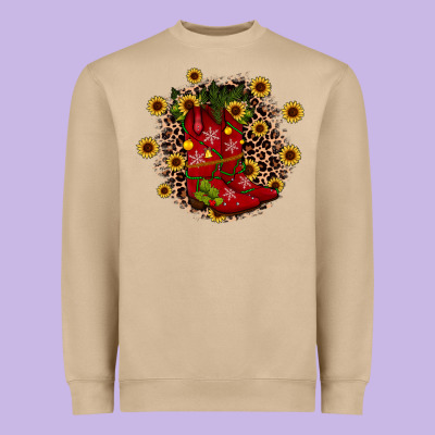 Boots Wood Slice Ornament Heavyweight Sweatshirt Designed By Jahusdesignshop