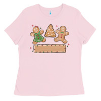 Bubblegum Pink gingerbread christmas Ladies Tee - MaliasSmallBusiness
