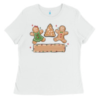 White gingerbread christmas Ladies Tee - MaliasSmallBusiness