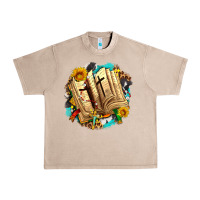 French Oak cross with bible and sunflowers Urban Heavy Tee - AdoDesignShop