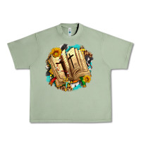 Oil Green cross with bible and sunflowers Urban Heavy Tee - AdoDesignShop