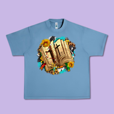 Cross With Bible And Sunflowers Urban Heavy Tee Designed By Adodesignshop