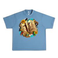 Pebble Blue cross with bible and sunflowers Urban Heavy Tee - AdoDesignShop