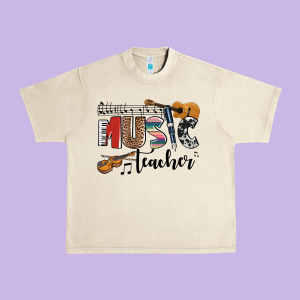 Music Teacher Urban Heavy Tee Designed By Adodesignshop