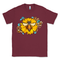 Burgundy bee sunflower leopard Classic Tee - AdoDesignShop