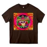 Chocolate Brown mexican skull Heavy Core Tee - Zillion Design Studio