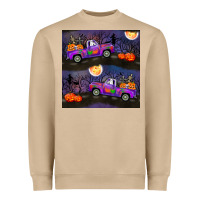 Mushroom halloween spooky truck seamless pattern Heavyweight Sweatshirt - BundleAndBundleShop