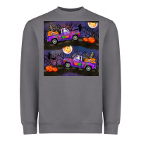 Storm halloween spooky truck seamless pattern Heavyweight Sweatshirt - BundleAndBundleShop