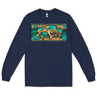 Navy western  bison wild soul turquoise's gemstones  license plate template Long Sleeve Tee - BarkalooDesign