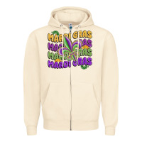 Sandshell mardi gras with fleur de lis Zipper Hoodie - MaliasSmallBusiness