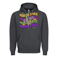 Smoke mardi gras with fleur de lis Zipper Hoodie - MaliasSmallBusiness
