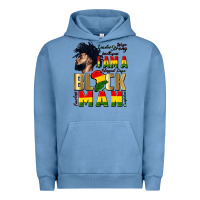 Pigment Pebble Blue i am a black man Urban Hoodie - CowGirlArtShop