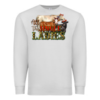 Dove Grey all the jingle ladies christmas cows Premium Sweatshirt - LillyAllenDesigns