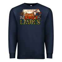Navy all the jingle ladies christmas cows Premium Sweatshirt - LillyAllenDesigns