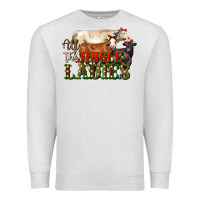 Oatmeal Heather all the jingle ladies christmas cows Premium Sweatshirt - LillyAllenDesigns