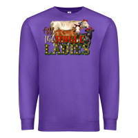 Purple all the jingle ladies christmas cows Premium Sweatshirt - LillyAllenDesigns
