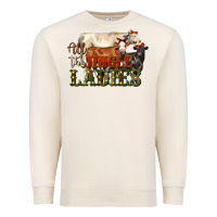 Sandshell all the jingle ladies christmas cows Premium Sweatshirt - LillyAllenDesigns
